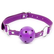Bior toys Фиолетовый кляп-шарик на регулируемом ремешке с кольцами