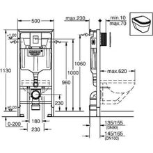 Система инсталляции для унитазов Grohe Rapid SL 38772001 3 в 1 с кнопкой смыва