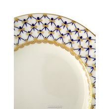Тарелка десертная 150 мм, форма "Волна", рисунок "Кобальтовая сетка", Императорский фарфоровый завод