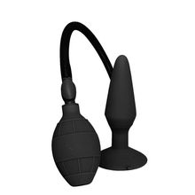 Dream Toys Чёрная анальная пробка с функцией расширения MENZSTUFF SMALL INFLATABLE PLUG- 12,5 см. (черный)