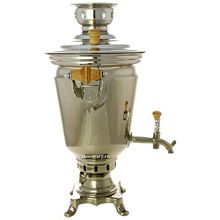 Электрический самовар 4 литра никелированный "Конус" с автоматическим отключением при закипании воды, арт. 144542к