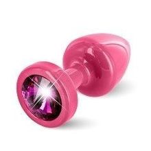 DIOGOL Розовая пробка с малиновым кристаллом ANNI round Pink T1 Fuschia - 6 см.