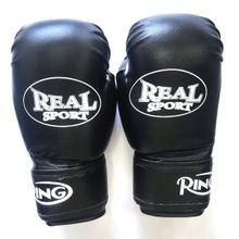 Перчатки боксерские REALSPORT 8 унций, черный