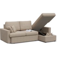 Смарт Диван угловой Пекин Бежевая рогожка Еврокнижка