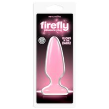 Розовая, светящаяся в темноте анальная пробка Firefly Pleasure Plug Medium Pink - 12,7 см. Розовый