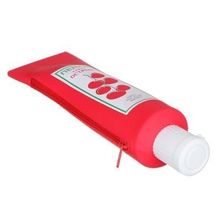 Пенал в форме тюбика, с точилкой в крышке Продукты, пластик, силикон, 25х6,5х6см, 3 дизайна 3 дизайна