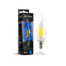 Voltega Лампа светодиодная диммируемая филаментная Voltega E14 6W 4000K прозрачная VG10-CW35E14cold6W-FD 7081 ID - 255314