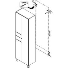 Шкаф-пенал Triton Диана 60 L, 2 двери, 2 ящика, с бельевой корзиной, белый