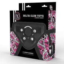 Классические трусики для насадок с фиксацией кольцом Deltaclub Harness Universal (черный)