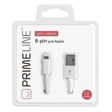 Кабель Prime Line 8 pin Lightning, 1.2 м, белый