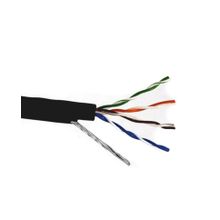 Кабель KRAULER U UTP витая пара категории 5e, 4 пары, 24AWG, чистая медь, для внешней прокладки (-40C° +60C°), HDPE, черный, 305м, с многожильным трос