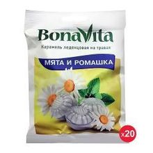 Карамель леденцовая Bona Vita, на травах, мята и ромашка, 60гр (упаковка 20шт)