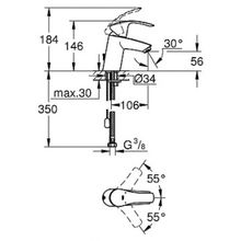 Смеситель Grohe Eurosmart 33188002 для раковины