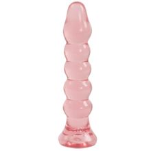 Анальная елочка из розового геля Crystal Jellies Anal Plug Bumps - 15,2 см. Розовый