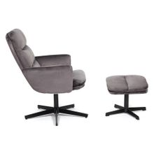 Tetchair Кресло ALFRED с банкеткой (mod. DM7574-1) , серый (28-grey)