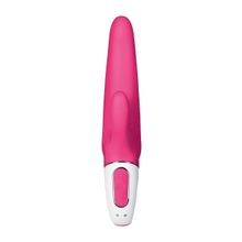 Satisfyer Ярко-розовый вибратор  Satisfyer Vibes Mr. Rabbit с клиторальным отростком - 22,1 см.