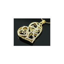 Подвеска Сердца с кристаллами Swarovski (Покрытие: Желтое золото)