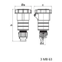 Bals Розетка TE-Plus с разгрузкой натяжения кабеля Bals 31245 400 В 32 А 4 полюса IP67 Quick-Connect красная