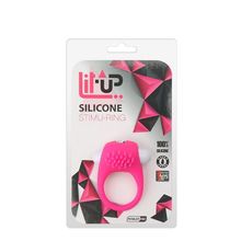 Dream Toys Розовое эрекционное кольцо с щеточкой LIT-UP SILICONE STIMU RING 5 (розовый)