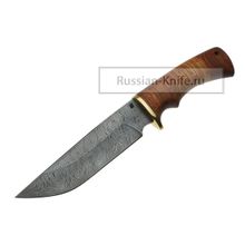 Нож Щука (дамасская сталь), береста