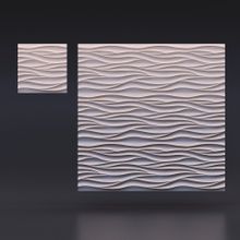 Стеновая гипсовая 3D панель – Острые волны, 500х500mm