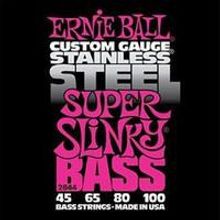 P02844 Stainless Steel Super Slinky Комплект струн для бас-гитары, 45-100, сталь, Ernie Ball