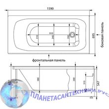 Акриловая ванна Aquanet Roma 160x70