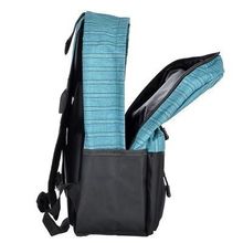 Рюкзак подростковый, 44x31x13см, 1отд, 1 карман, спинка из ЭВА, USB, полиэстер под ткань, бирюзовый бирюзовый