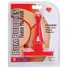 Красная анальная пробка Bum Buddies Tease My Tush, Intermediate Silicone Anal Plug - 12 см. (42234)