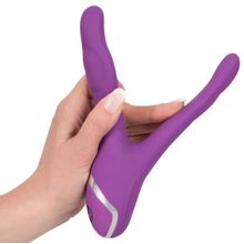 Фиолетовый вибромассажер с двумя отростками Sweet Smile Double Vibrator - 18,7 см. Фиолетовый