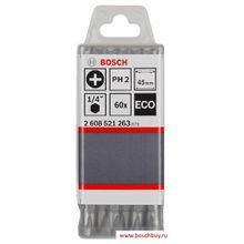 Bosch Набор 60 двусторонних бит ECO PH2 PH2 (2608521263 , 2.608.521.263)