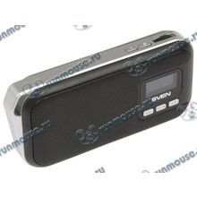 Акустическая система Sven "PS-65", 3Вт, портативная, с MP3 плеером, с FM радио, черный (USB) (ret) [139925]