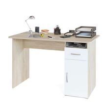 Сокол Стол компьютерный с тумбой СПМ-03 дуб сонома белый ID - 292182