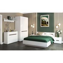 Кровать двуспальная с м 1600*2000 Хлоя, 1642х2032х900, Белый глянец МДФ  Белый ЛДСП