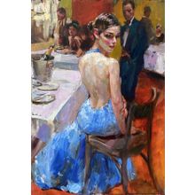 Картина маслом на холсте ❀  Дама в голубом