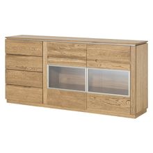 Комод 2-дверный с 4 ящиками остекленный