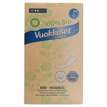 Ежедневные гигиенические прокладки Vuokkoset 100% BIO Anatomic Normal, 28 шт