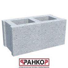 Блок бетонный 2ух-пустотный 390*190*190 м100 f50