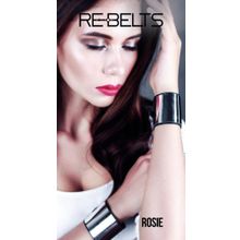 Rebelts Черные наручники с зеркальным элементом Rosie Black