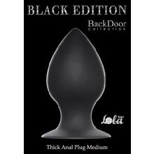 Чёрная анальная пробка Thick Anal Plug Medium - 9,5 см.