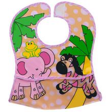 BabyOno с карманом Животные розово-зеленый