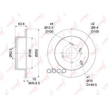Диск Тормозной |Зад Прав   Лев | LYNXauto арт. BN1049