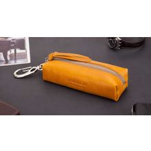 Кожаная ключница Барселона желтая