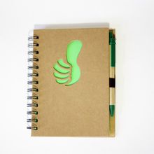 Блокнот для записей с ручкой Green