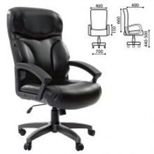 Кресло для руководителя,  офисное BRABIX Vector EX-559", экокожа "премиум", черное"