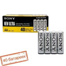 Батарейка AA SONY NEW Ultra R6-4SH, солевая, упаковка 40 шт