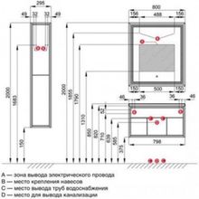 Зеркало Акватон Уэльс 80, 1A214002WA010