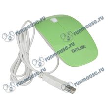 Оптическая мышь Delux "DLM-111", 2кн.+скр., зелено-белый (USB) (ret) [105070]