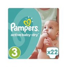 Pampers Active Baby-Dry 5-9 кг 3 22 шт.