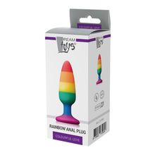 Разноцветная анальная втулка RAINBOW ANAL PLUG MEDIUM - 14 см. (225740)